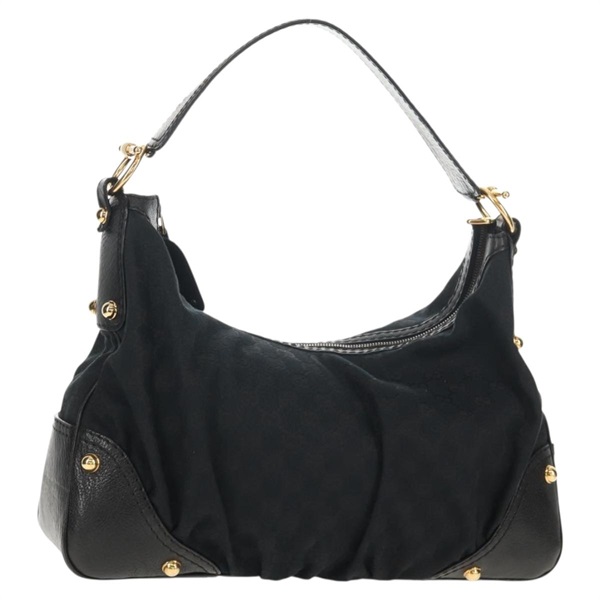 【原宿店限定】グッチ GUCCI ショルダーバッグ ホースビット GGキャンバス ブラック ゴールド 211966 レディース yk19873V