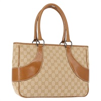 【原宿店限定】グッチ GUCCI トートバッグ GGキャンバス ベージュ シルバー 113011 レディース 148839V