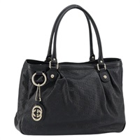 【原宿店限定】グッチ GUCCI トートバッグ GGキャンバス グッチシマ レザー ブラック ゴールド 296835 レディース am9501V