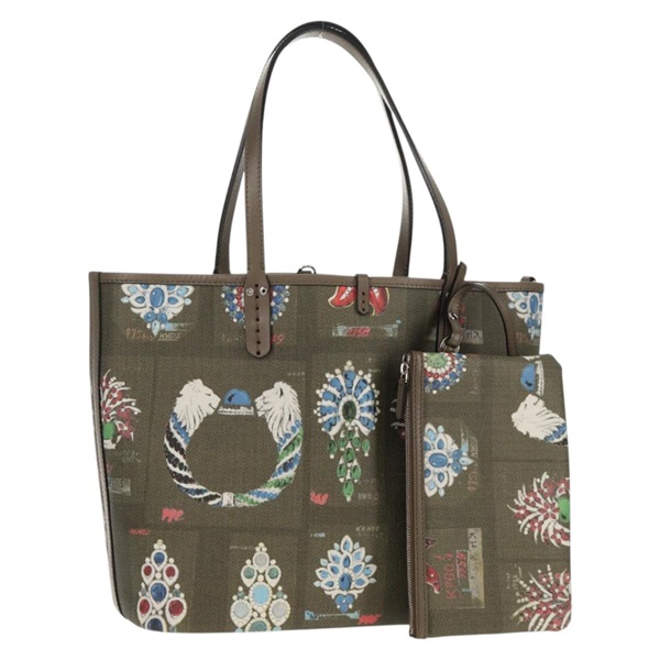 【原宿店限定】ブルガリ BVLGARI トートバッグ レザー PVC グレー シルバー レディース BA7359V