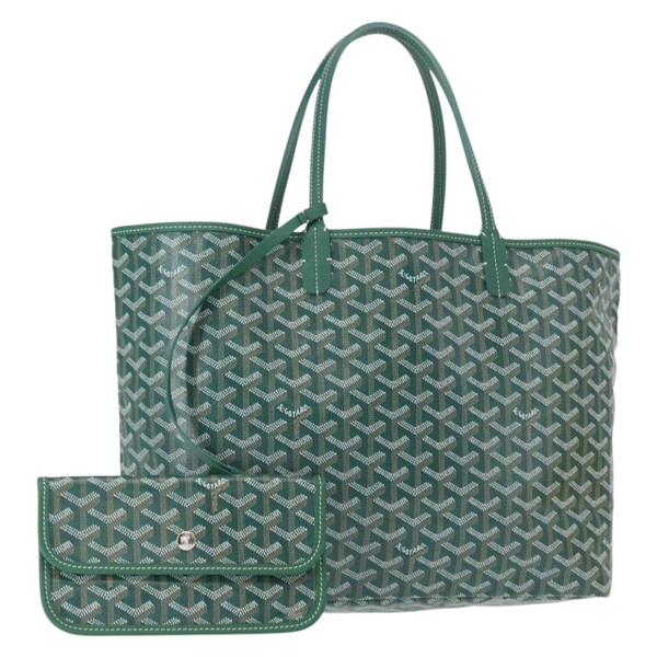 【原宿店限定】ゴヤール GOYARD サンルイPM トートバッグ ヘリンボーン PVC グリーン レディース 151376SM