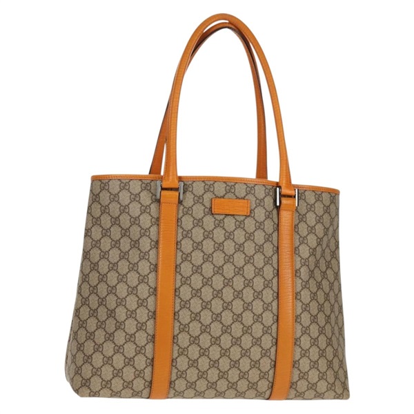 【原宿店限定】グッチ GUCCI トートバッグ GGスプリーム PVC ベージュ シルバー 114288 レディース 153030V