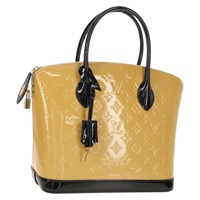 【原宿店限定】ルイ・ヴィトン LOUIS VUITTON ロックイット PM トートバッグ モノグラム ヴェルニ ベージュ ブラック M90251 レディース BA7933M