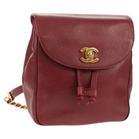 【原宿店限定】シャネル CHANEL バックパック キャビアスキン レッド ゴールド レディース bs30593V