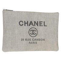 【原宿店限定】シャネル CHANEL クラッチバッグ キャンバス グレー レディース 148530M