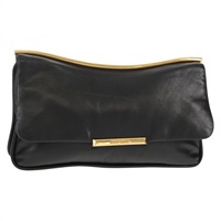 【原宿店限定】ミュウ ミュウ Miu Miu クラッチバッグ レザー ブラック ゴールド レディース yk19716V