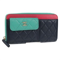 【原宿店限定】シャネル CHANEL 長財布 マトラッセ クルーズライン ネイビー ゴールド レディース 147564V