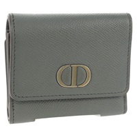 【原宿店限定】クリスチャンディオール Christian Dior 二つ折り財布 レザー ライトブルー ゴールド レディース am9571M