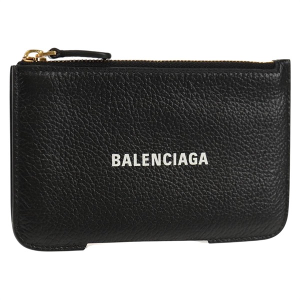 【原宿店限定】バレンシアガ BALENCIAGA コインケース フラグメント ケース レザー ブラック ゴールド 637130 レディース am9422M