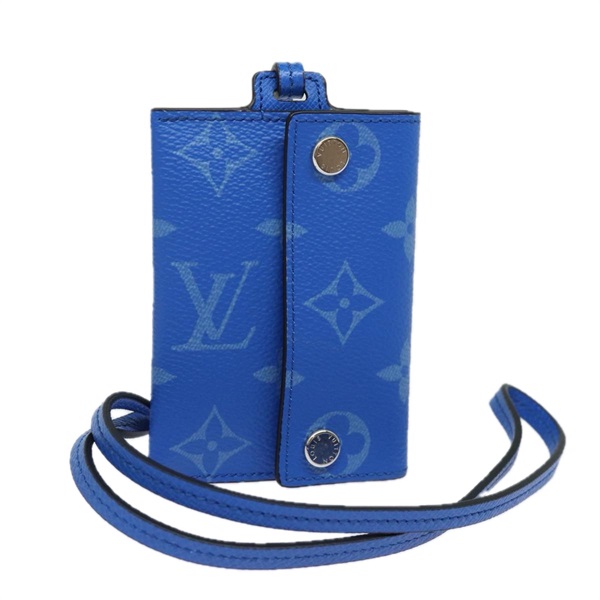 【原宿店限定】ルイ・ヴィトン LOUIS VUITTON ポルトカルトオンストラップ カードケース モノグラム ブルー M83154 レディース 77437SA