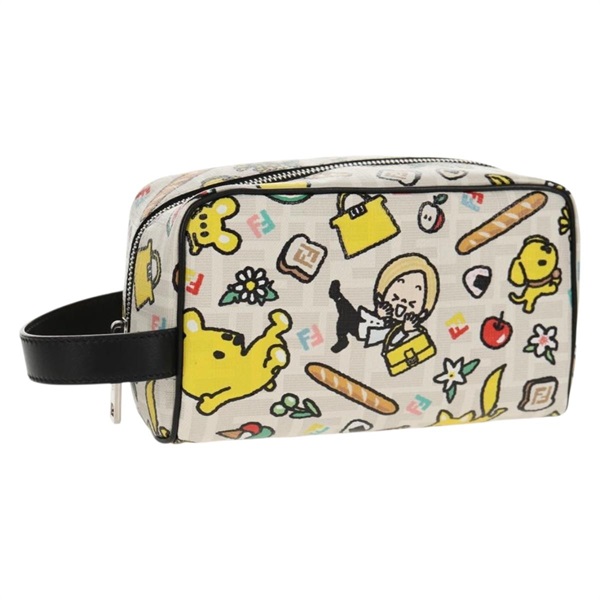 【原宿店限定】フェンディ FENDI ポーチ ズッカキャンバス ホワイト シルバー レディース 140366M