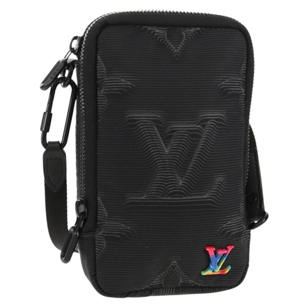 【原宿店限定】ルイ・ヴィトン LOUIS VUITTON ダブルフォンポーチ ポーチ 3Dモノグラム ブラック M80141 レディース 140387M