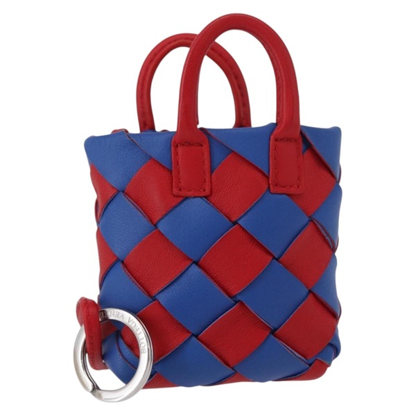 【原宿店限定】ボッテガヴェネタ BOTTEGAVENETA チャーム イントレチャート レザー レッド ブルー レディース 152431V