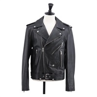 【原宿店限定】セリーヌ CELINE 上着 ライダースジャケット レザー 50 ブラック メンズ ym067M