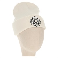 【原宿店限定】クロムハーツ Chrome Hearts キャップ CHプラスステッチ/アクリルビーニー アクリル ホワイト レディース 140399M