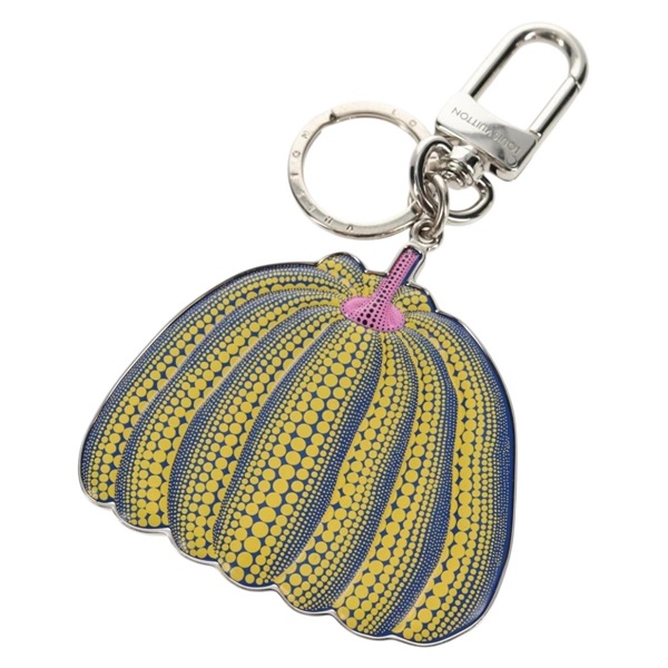【原宿店限定】ルイ・ヴィトン LOUIS VUITTON ポルトクレパンプキンドット キーリング 草間彌生2023コレクション メタル イエロー M82109 レディース 128514M