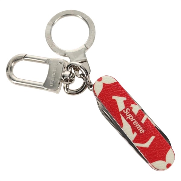 【原宿店限定】ルイ・ヴィトン LOUIS VUITTON キーリングポケットツール キーリング モノグラム LV × Supreme レッド MP2070 レディース 128515M