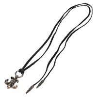 【原宿店限定】クロムハーツ Chrome Hearts ネックレス BSフレアペンダント/Wレザーブレイド Ag925 シルバー レディース 140412M
