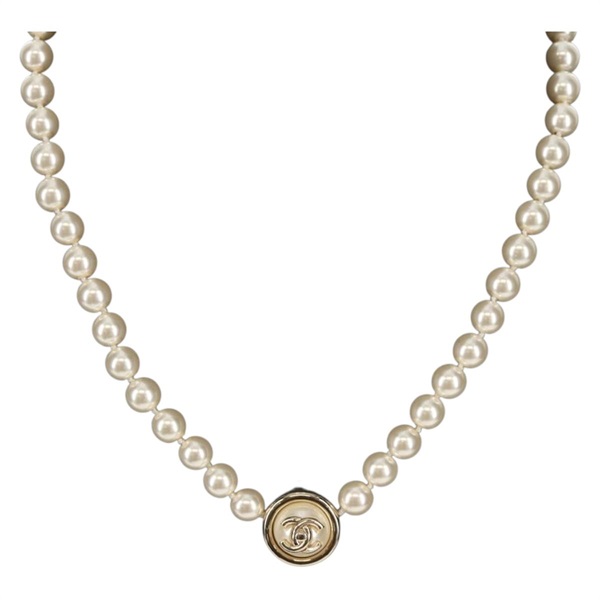 【原宿店限定】シャネル CHANEL ネックレス パール メタル ホワイト レディース BA7559M