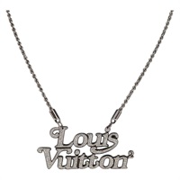 【原宿店限定】ルイ・ヴィトン LOUIS VUITTON コリエスクアードLVストラス ネックレス メタル シルバー MP2691 レディース 130779A