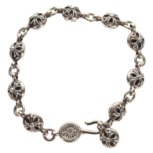 【原宿店限定】クロムハーツ Chrome Hearts ブレスレット NO2 BALL #2クロスボール Ag925 シルバー レディース 140521M