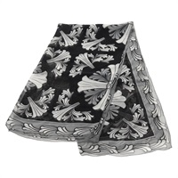 【原宿店限定】クロムハーツ Chrome Hearts スカーフ フレームドシルクスカーフ シルク ブラック レディース 140405M