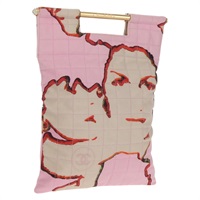 【原宿店限定】シャネル CHANEL ハンドバッグ チョコバー キャンバス ゴールド ピンク レディース 154030M