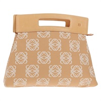 【原宿店限定】ロエベ LOEWE ハンドバッグ アナグラム キャンバス ベージュ ゴールド レディース 155478V