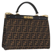 【原宿店限定】フェンディ FENDI ハンドバッグ ズッカキャンバス ブラック ブラウン レディース 146546V