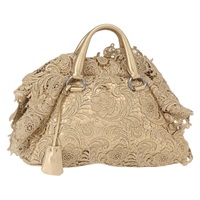 【原宿店限定】プラダ PRADA ハンドバッグ レース レザー ゴールド レディース 156645SAM