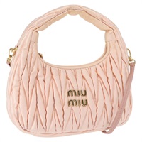 【原宿店限定】ミュウ ミュウ Miu Miu ワンダー ハンドバッグ マテラッセ サテン ピンク ゴールド 5BC125 レディース 154226SM
