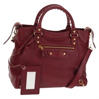 【原宿店限定】バレンシアガ BALENCIAGA ザジャイアントヴェロ ハンドバッグ レザー 2way ボルドー ゴールド 282010 レディース 157132AM
