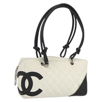 【原宿店限定】シャネル CHANEL ハンドバッグ カンボンライン レザー ホワイト シルバー レディース 157411V