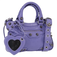 【原宿店限定】バレンシアガ BALENCIAGA ネオカゴールS ハンドバッグ レザー 2way パープル シルバー 751523 レディース 158933SM