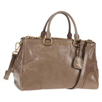 【原宿店限定】ミュウ ミュウ Miu Miu ハンドバッグ レザー 2way ベージュ ゴールド レディース am10090V