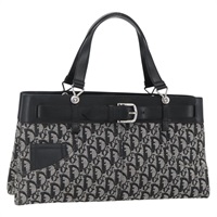 【原宿店限定】クリスチャンディオール Christian Dior ハンドバッグ トロッターキャンバス ブラック シルバー レディース ka832V