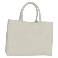 【原宿店限定】クリスチャンディオール Christian Dior ブックトート ハンドバッグ トロッターキャンバス レザー ホワイト レディース mr1670M