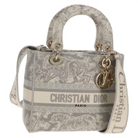 【原宿店限定】クリスチャンディオール Christian Dior ハンドバッグ トロッターキャンバス PVC グレー ゴールド レディース mr1671M