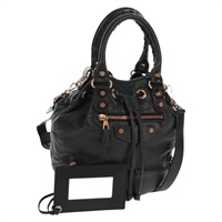 【原宿店限定】バレンシアガ BALENCIAGA ハンドバッグ ジャイアント ミニポンポン レザー 2way グリーン ゴールド レディース 159083V