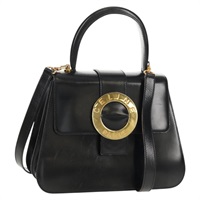 【原宿店限定】セリーヌ CELINE ハンドバッグ サークル レザー 2way ブラック ゴールド レディース 160805V