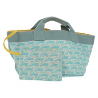 【原宿店限定】エルメス HERMES アニモーピクセルGM ハンドバッグ キャンバス ライトブルー シルバー レディース 158904V