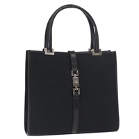 【原宿店限定】グッチ GUCCI ハンドバッグ GGキャンバス ジャッキー レザー ブラック シルバー 002 1065 レディース am10167V