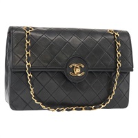 【原宿店限定】シャネル CHANEL ハンドバッグ マトラッセ チェーン ラムスキン ブラック ゴールド レディース yk20138V