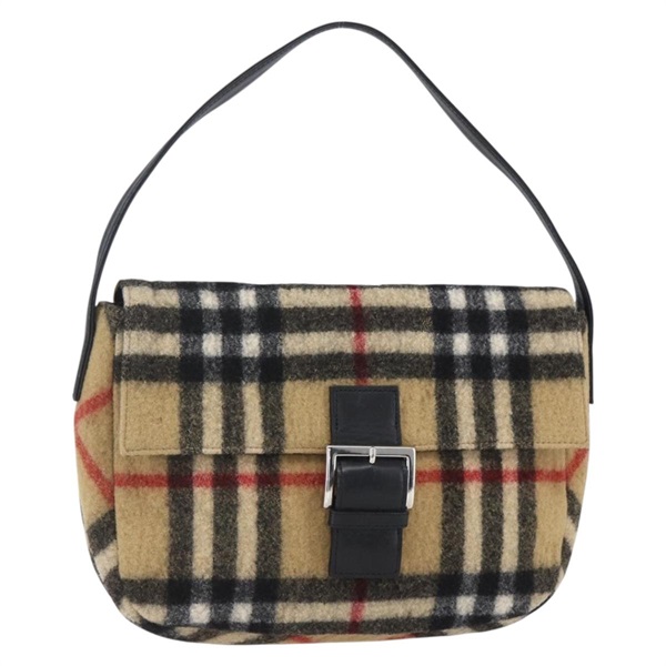 【原宿店限定】バーバリーズ Burberrys ショルダーバッグ ノバチェック ウール ベージュ シルバー レディース 154721V
