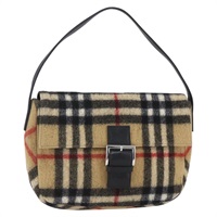 【原宿店限定】バーバリーズ Burberrys ショルダーバッグ ノバチェック ウール ベージュ シルバー レディース 154721V