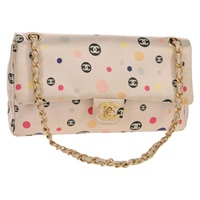 【原宿店限定】シャネル CHANEL ショルダーバッグ チェーン サテン ピンク ゴールド レディース 154632V