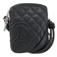 【原宿店限定】シャネル CHANEL ショルダーバッグ カンボンライン レザー シルバー ブラック レディース 157121SAV