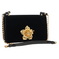 【原宿店限定】プラダ PRADA ショルダーバッグ チェーン ベロア ブラック シルバー レディース 156179V