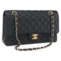 【原宿店限定】シャネル CHANEL マトラッセ 25 ショルダーバッグ チェーン キャビアスキン ブラック ゴールド レディース 151822SM