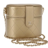 【原宿店限定】シャネル CHANEL ショルダーバッグ チェーン マトラッセ カーフレザー ゴールド レディース 158673SAM